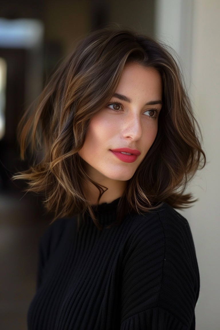 15 Chic Shoulder-Length Hairstyles with Curtain Bangs for Trendy Looks