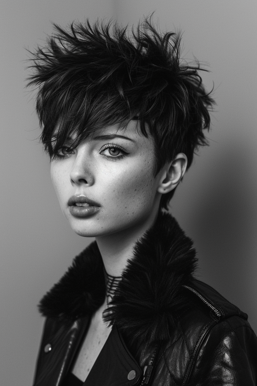 Modern Wolf Cut hairstyle. Short textured layers with fringe.