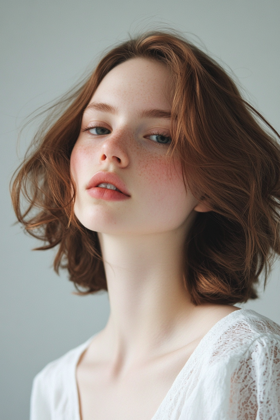 Women's Soft Style. Strategetic layered bob with gentle beach waves.