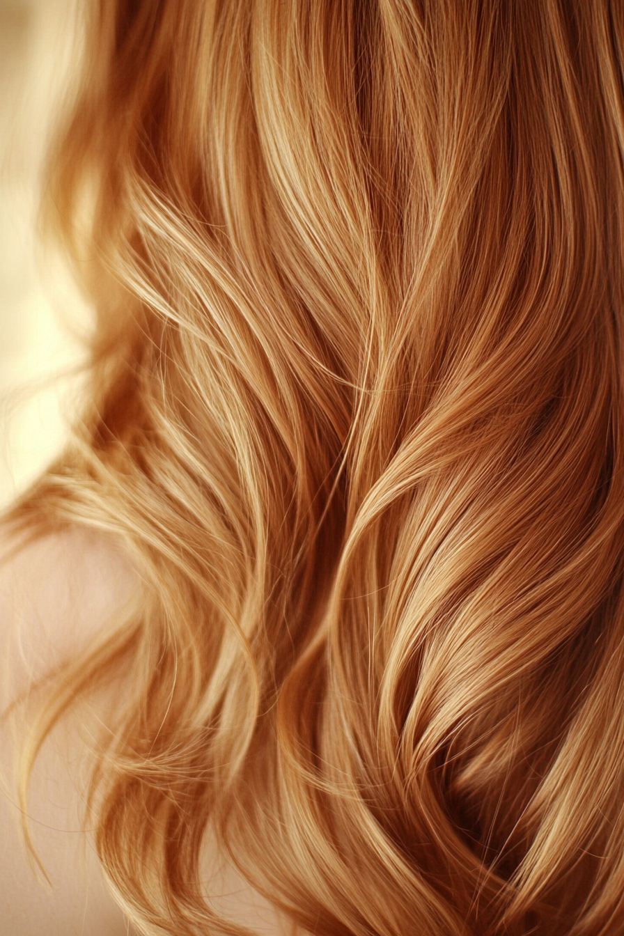 Women's Hair Color. Golden honey balayage with warm undertones and dimensional highlights.