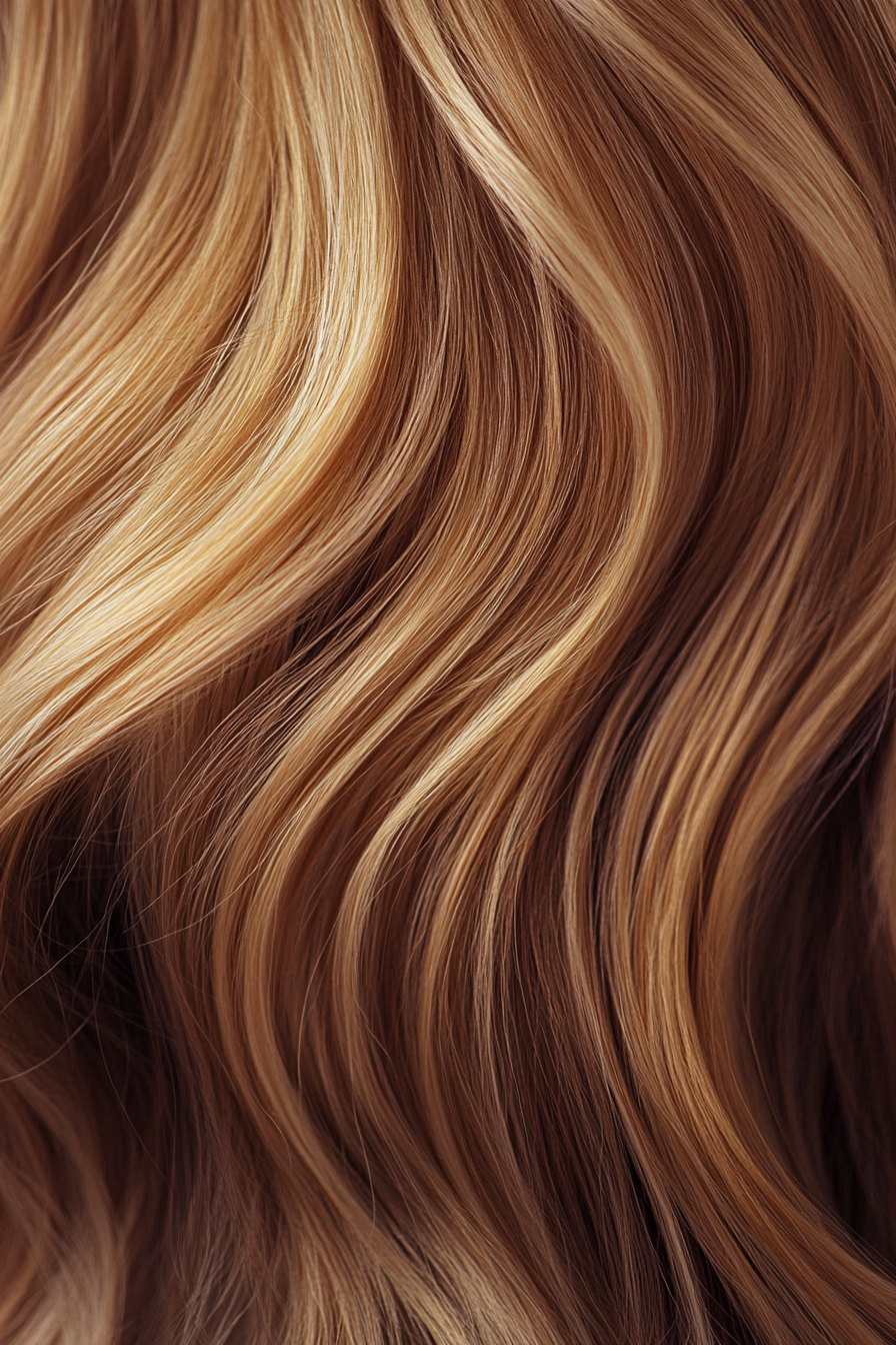 Women's hair color. Honey brown with subtle golden highlights.