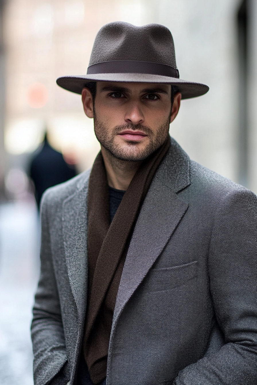 Men's classic style. Whiteley Fedora with brown gradient.