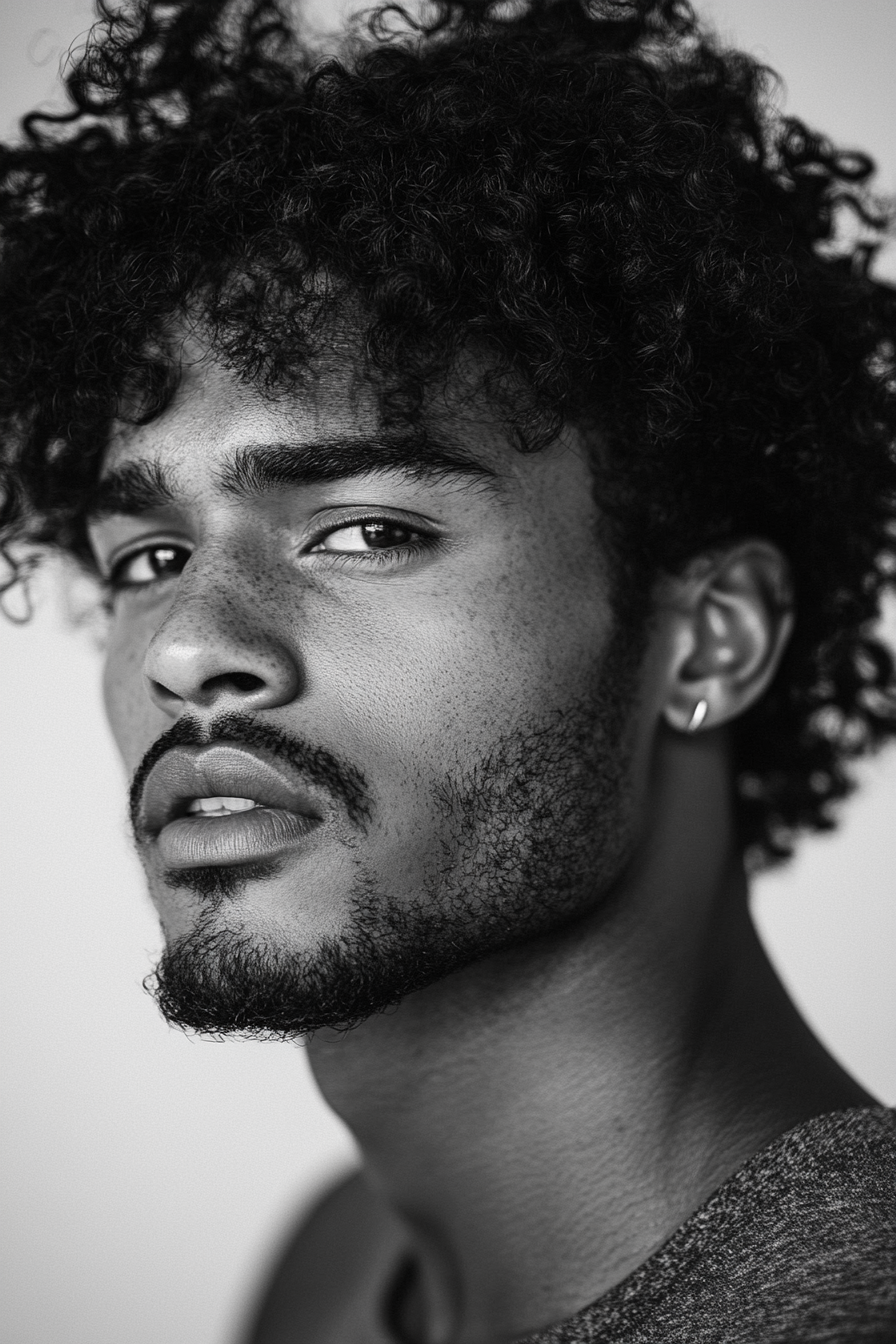 Men's Curly Style. Defined curls via the Lock Method with Cantu curling cream.